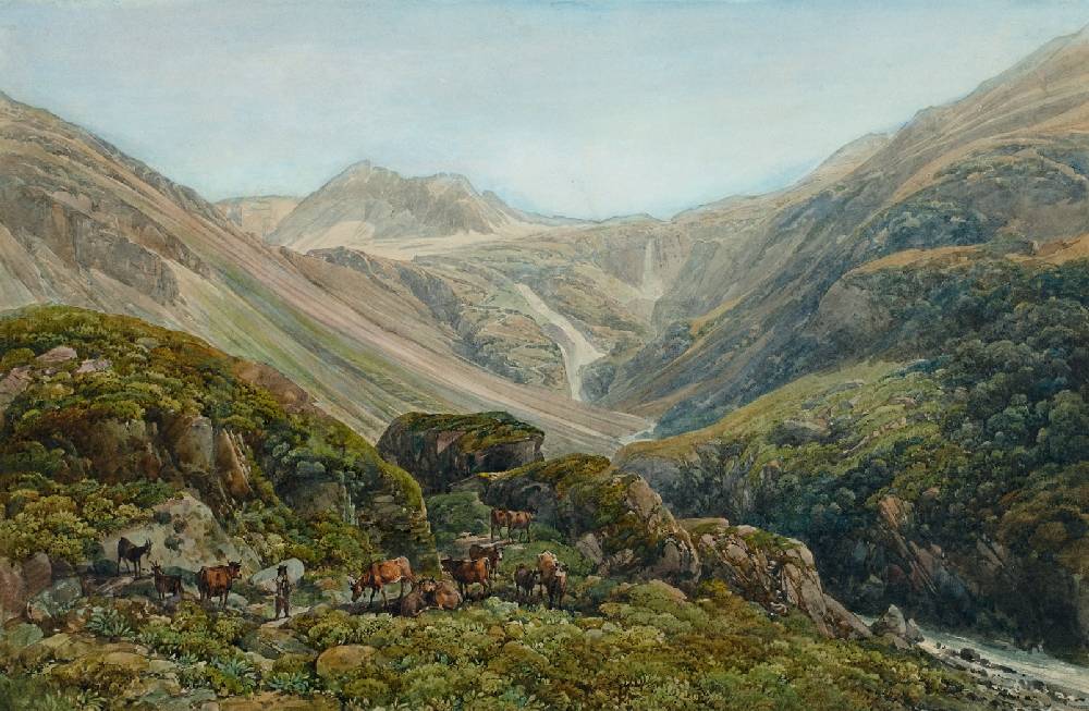Thomas Ender, Blick von der Ofneralm im hinteren Hollersbachtal, 1841, Inv.-Nr. 1142-2012