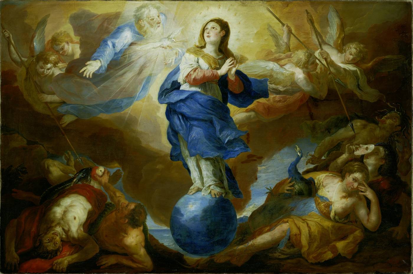 Triumph der Immaculata, Johann Michael Rottmayr (1654 - 1730), 1697, Öl auf Leinwand, Inv.-Nr. 488-31