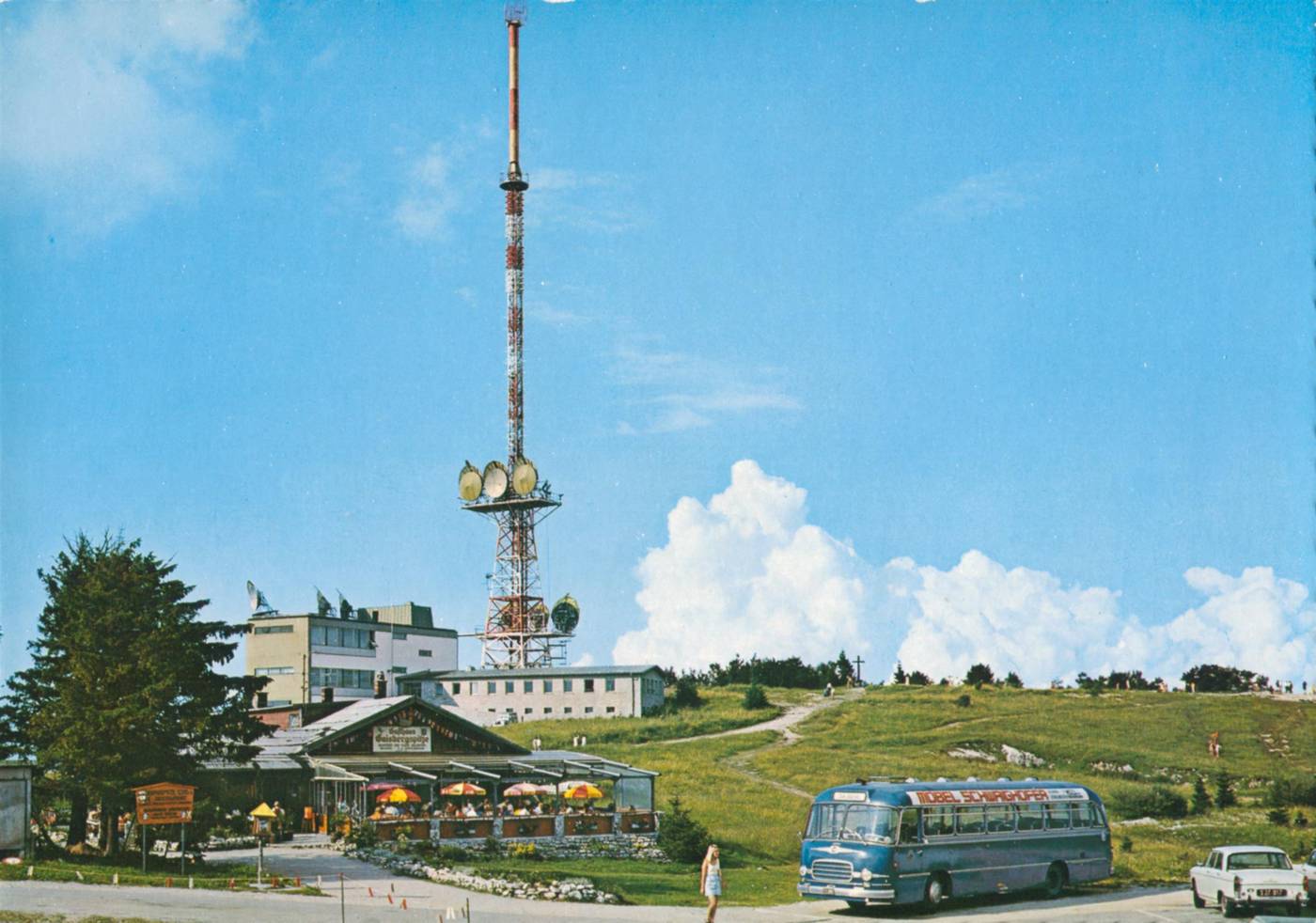 Cosy Verlag, Alfred Gründler, Münchner Bundesstraße 156, Die Gaisbergspitze mit dem Grundnetzsender des ORF, Gasthaus Gaisbergspitze, 1969 - 1971,  Inv.-Nr.Foto 41699